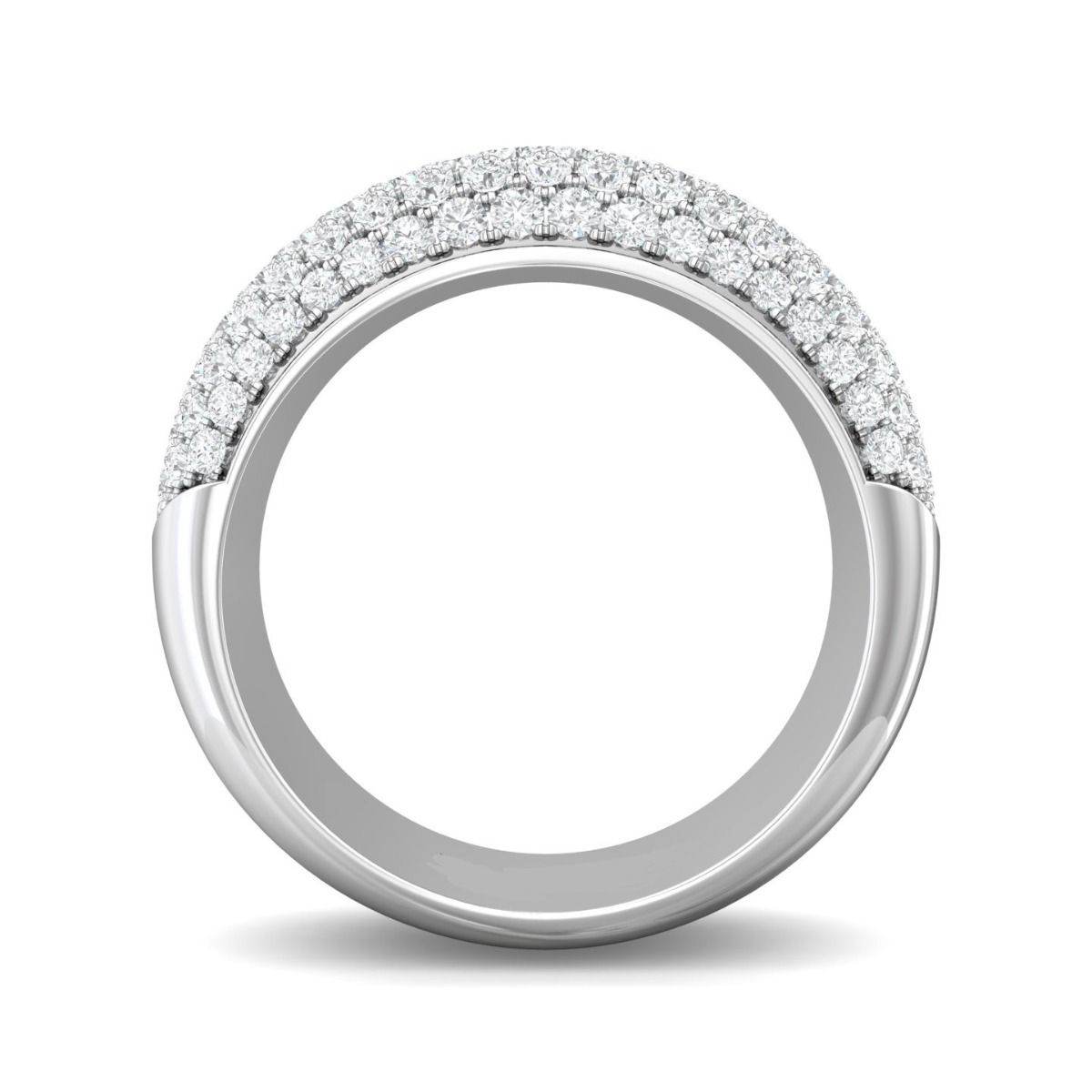 2.50Ct Seven Row Round Cut Lab Grown Diamond Dress Ring Pave Setting In 18K White Gold - DG & Co. Jewellery