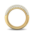Seven Row Lab Grown Diamond Wedding Band Half Way Round Pave Setting In 18K Yellow Gold - DG & Co. Jewellery