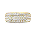 Seven Row Lab Grown Diamond Wedding Band Half Way Round Pave Setting In 18K Yellow Gold - DG & Co. Jewellery