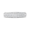 Pave Set 3 Row Diamond Wide Wedding Ring In 18K White Gold - DG & Co. Jewellery