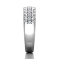 Three Row Diamond Wedding Band Half Way Pave Setting In 18K White Gold - DG & Co. Jewellery