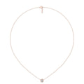 Solitaire Diamond Necklace Bezel Setting Adjustable Chain In 18K Rose Gold - DG & Co. Jewellery