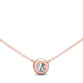 Solitaire Diamond Necklace Bezel Setting Adjustable Chain In 18K Rose Gold - DG & Co. Jewellery