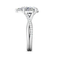 Pear Shape Cross over Double Band Pave Setting Diamond Ring 6 Claw Setting - Platinum - DG & Co. Jewellery