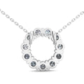 1.00CT Round Cut Lab Grown Diamond Circle Pendant Share Prong Setting In 18K White Gold - DG & Co. Jewellery
