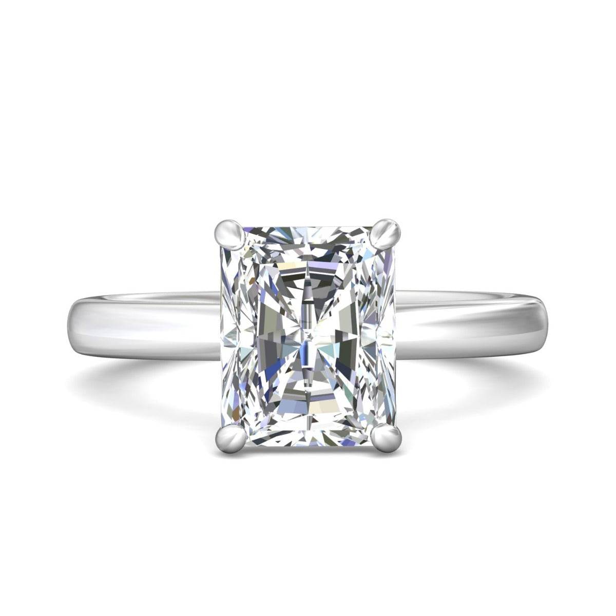 Radiant Cut Solitaire Diamond Engagement Ring in Four Claw Setting - DG & Co. Jewellery
