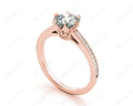 Vintage Style Round Cut Diamond Ring With Six Claws Set Centre Stone - 18K Rose - DG & Co. Jewellery
