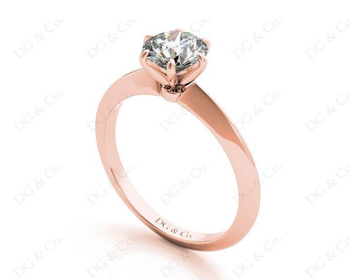 Round Cut Classic Six Claw Diamond Engagement Solitaire Ring - 18k Rose - DG & Co. Jewellery