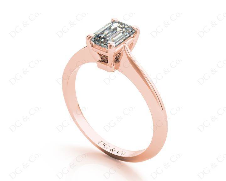 Emerald cut classic diamond solitaire engagement ring - 18K Rose - DG & Co. Jewellery