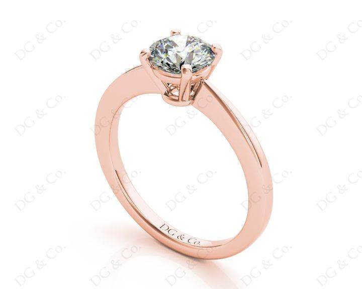 Round Cut Classic Four Claws Diamond Solitaire Ring - 18K Rose - DG & Co. Jewellery