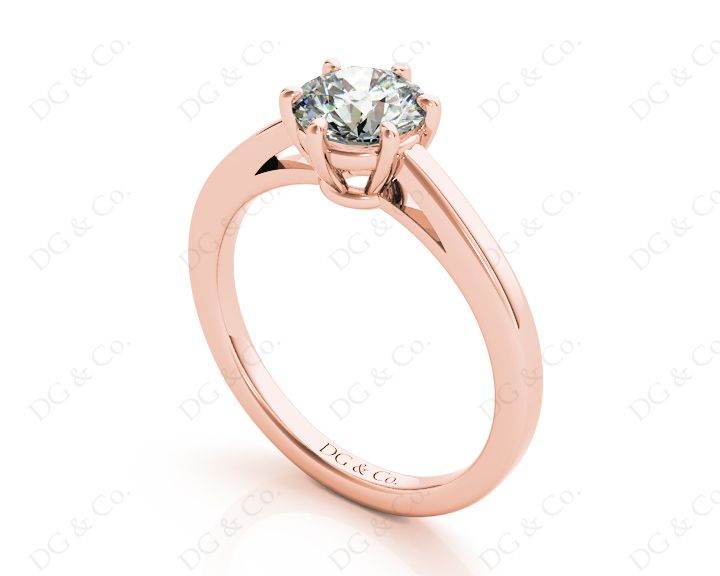 Round Cut Classic Six Claws Diamond Solitaire Ring - 18K Rose - DG & Co. Jewellery