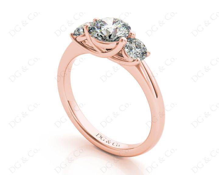 Trilogy Cross Over Four Claw Round Cut Diamond Ring Setting - 18K Rose - DG & Co. Jewellery