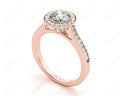 Round Cut Halo Diamond Engagement Ring with Bezel Milgrain Set Centre stone - 18K Rose - DG & Co. Jewellery