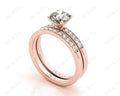 Diamond Wedding Set Rings Round Cut Diamond with Channel Share Prong Setting Side Stones in 18K Rose Gold - DG & Co. Jewellery