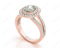 Oval Cut Double Halo Diamond Engagement ring - 18K Rose - DG & Co. Jewellery