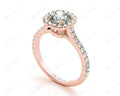 Cushion Cut Halo Diamond Engagement Ring with Claw Set Centre Stone - 18K Rose - DG & Co. Jewellery