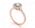 Round Cut Halo Diamond Engagement Ring with Claw Set Centre Stone in 18K Rose - DG & Co. Jewellery