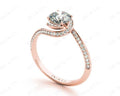 Round Cut Twist band claw set diamond with grain set side stone in 18K Rose - DG & Co. Jewellery
