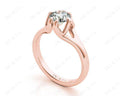 Round Cut Diamond Solitaire Engagement Ring in Split Interwoven Six Prongs Setting - 18K Rose - DG & Co. Jewellery
