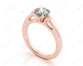 Round Cut Unique Setting Four Claws Diamond Engagement Ring Setting in 18K Rose - DG & Co. Jewellery