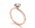 Round Cut Five Claw Twist band claw set diamond with grain set side stone in 18K Rose - DG & Co. Jewellery