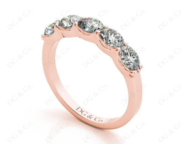 Diamond Wedding Band with Pave Setting Stones - 18K Rose - DG & Co. Jewellery