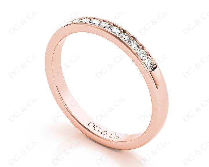 Wedding Diamond Ring with Grain Setting in 18K Rose - DG & Co. Jewellery