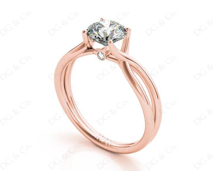 Round Cut Diamond Solitaire Ring claw set - 18K Rose - DG & Co. Jewellery