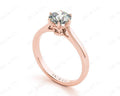 Round Cut Six Claw Set Diamond Ring on a Plain Band in 18K Rose - DG & Co. Jewellery