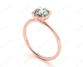 Round Cut Four Claw Set Diamond Ring with Plain Band - 18K Rose - DG & Co. Jewellery