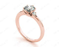 Round Cut Claw Set Trilogy Diamond Ring with Plain Band - 18K Rose - DG & Co. Jewellery