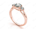 Round Cut Trilogy Diamond Engagement Ring cross-over setting in 18K Rose - DG & Co. Jewellery