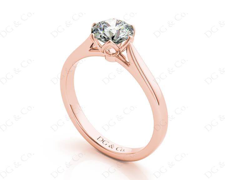 Round Cut Diamond Six Claw Solitaire Ring - 18K Rose - DG & Co. Jewellery
