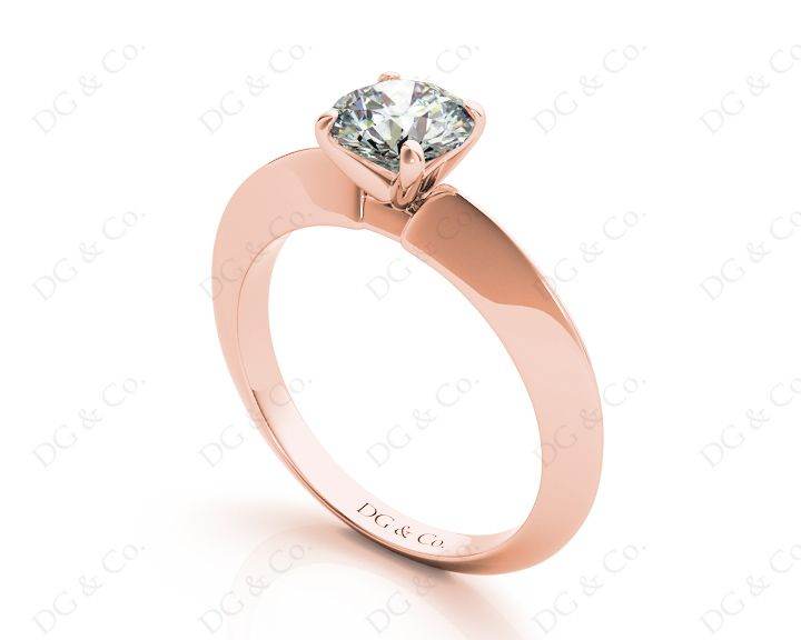 Round Cut Classic Four Claws Diamond Solitaire Ring - 18K Rose - DG & Co. Jewellery