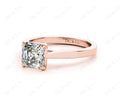 Asscher Cut Solitaire Diamond Engagement Ring with 4 Claw set centre stone in 18K Rose - DG & Co. Jewellery