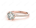Vintage Style Round Cut Diamond Ring With Six Claws Set Centre Stone - 18K Rose - DG & Co. Jewellery