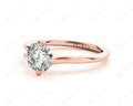Round Cut Four Claws set Twist Diamond Ring in 18K Rose - DG & Co. Jewellery