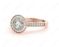 Round Cut Halo Diamond Engagement Ring with Bezel Milgrain Set Centre stone - 18K Rose - DG & Co. Jewellery