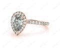Pear Cut Halo Diamond Engagement Ring with Claw Set Centre Stone - 18K Rose - DG & Co. Jewellery