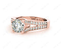 Split Band Round Cut Diamond Ring with Four Claws set centre stone - 18K Rose - DG & Co. Jewellery