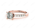 Princess Cut Diamond Engagement ring with four Prongs centre stone - 18K Rose - DG & Co. Jewellery