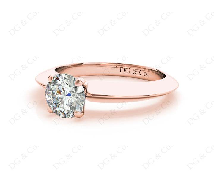 Round Cut Classic Four Claws Diamond Solitaire Ring - 18K Rose - DG & Co. Jewellery