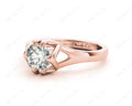 Round Cut Diamond Solitaire Engagement Ring in Split Interwoven Six Prongs Setting - 18K Rose - DG & Co. Jewellery