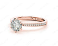 Round Cut Six Claw Set Diamond Ring with Round cut Diamonds in 18K Rose - DG & Co. Jewellery