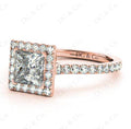Princess Cut Halo Diamond Engagement Ring with Claw set centre stone - DG & Co. Jewellery
