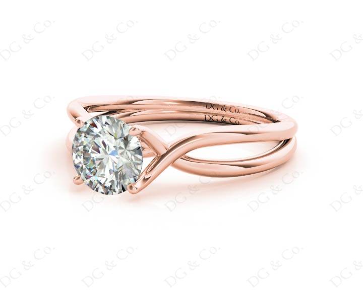 Round Cut Diamond Solitaire Ring claw set - 18K Rose - DG & Co. Jewellery
