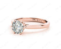 Round Cut Six Claw Set Diamond Ring on a Plain Band in 18K Rose - DG & Co. Jewellery