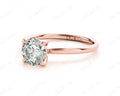 Round Cut Four Claw Set Diamond Ring with Plain Band - 18K Rose - DG & Co. Jewellery