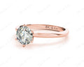 Solitaire Round Cut 6 Claw Diamond Engagement Ring With A Tapered Band In 18K Rose - DG & Co. Jewellery