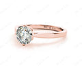 Art Deco Solitaire Round Cut Four Claw Diamond Ring - 18K Rose - DG & Co. Jewellery